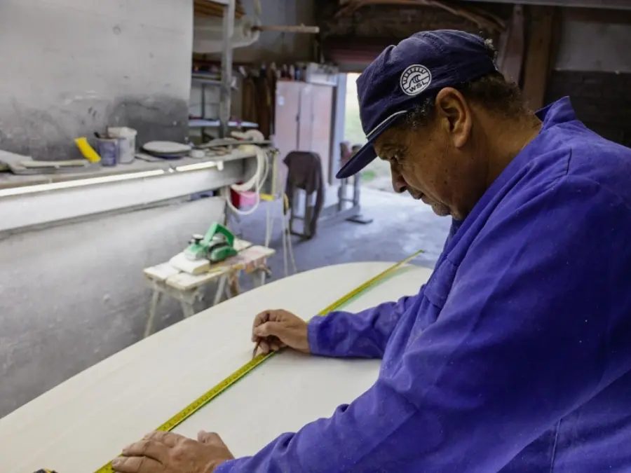 Paul Jeggels in the shaping bay